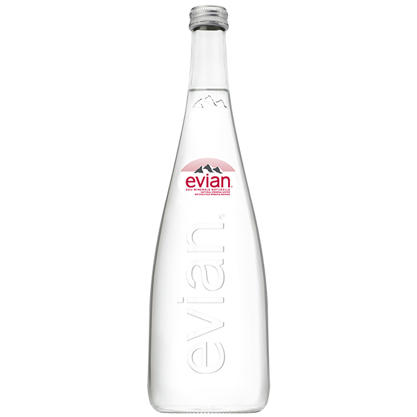 Evian 75 cl Glass Bottle (12-pack)